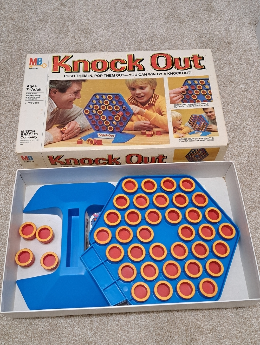 Knock Out Game Vintage 1978 Strategy Game Two Players Complete Kids Games